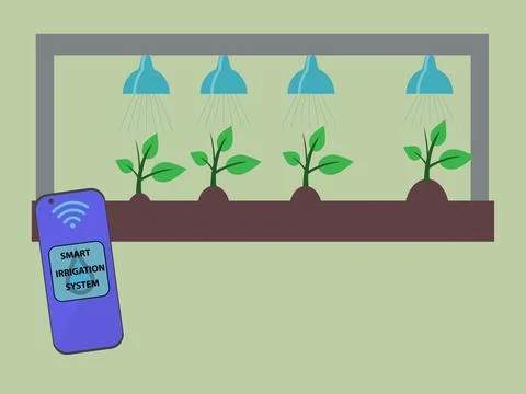 Smart irrigation system Stock Illustration