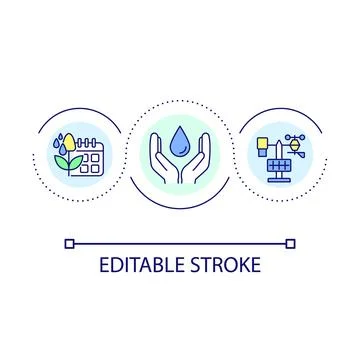 Smart irrigation system loop concept icon Stock Illustration