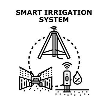 Smart irrigation system providing efficient watering solutions Stock Illustration
