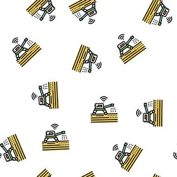 Smart irrigation system vector seamless pattern Illustrazione stock