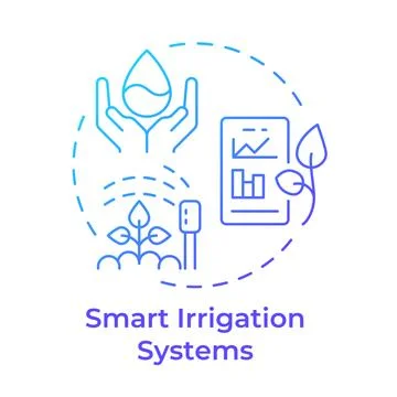 Smart irrigation systems blue gradient concept icon Stock Illustration