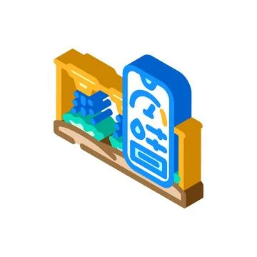 Smart irrigation water saving isometric icon vector illustration Stock Illustration