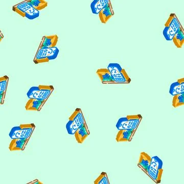 Smart irrigation water saving isometric icon seamless pattern Stock Illustration