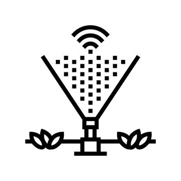 Smart irrigation water saving line icon vector illustration Stock Illustration