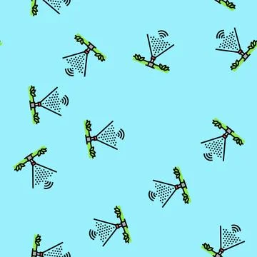 Smart irrigation water saving vector seamless pattern Stock Illustration