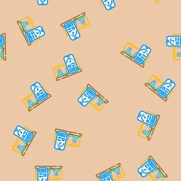 Smart irrigation water saving vector seamless pattern Stock Illustration