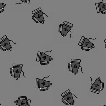 Smart kettle home vector seamless pattern Stock Illustration