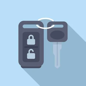 Smart key access icon flat vector. Chip emblem Stock Illustration