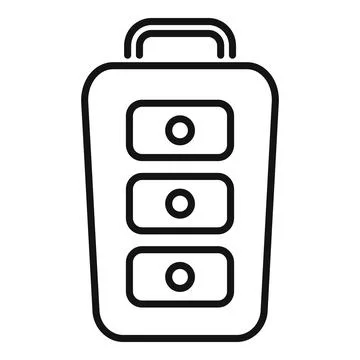 Smart key access icon outline vector. Chip emblem Stock Illustration