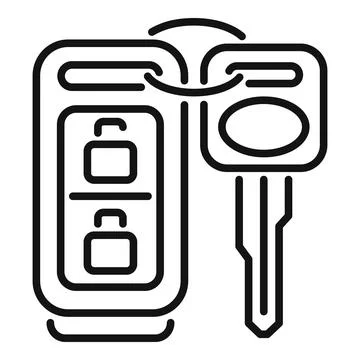 Smart key control icon outline vector. Security device イラスト素材