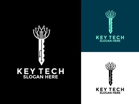 Smart Key Tech Digital Network with tree tech logo vector template イラスト素材