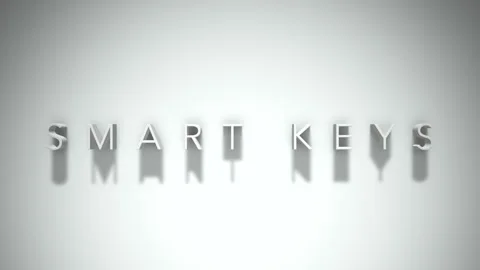 Smart keys 3D title animation with shadows on a white background Stock Footage 297516357