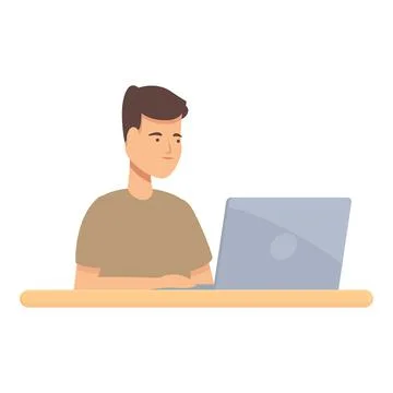 Smart kid icon cartoon vector. Programming education 스톡 일러스트