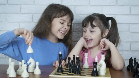 Smart kids with chess. Stock Footage 102731123