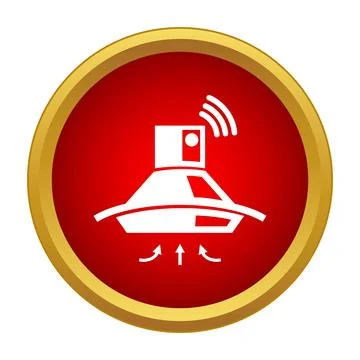 Smart kitchen hood icon communicating air ventilation system Stock Illustration