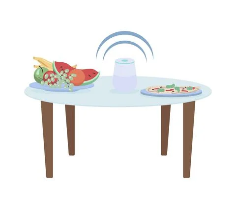 Smart kitchen semi flat color vector objects Illustrazione stock