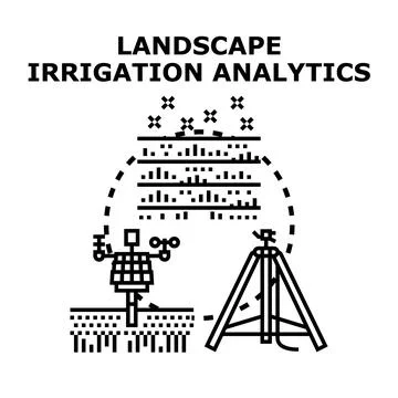 Smart landscape irrigation analytics enhancing garden efficiency Stock Illustration