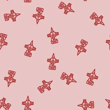 Smart lawn sprinkler home line vector seamless pattern Illustrazione stock