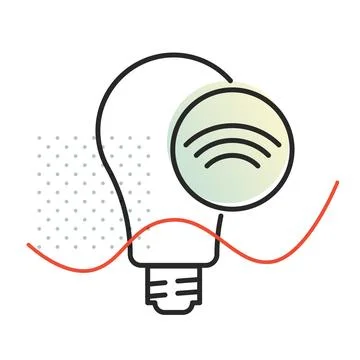 Smart LED Bulb Icon Stock Illustration