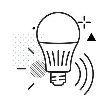 Smart LED Bulb Icon Stock Illustration