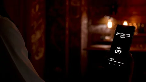 Smart light app on the smartphone Stock Footage 108100680