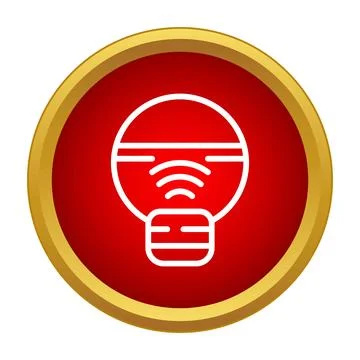 Smart light bulb connecting home wireless network icon Stock Illustration