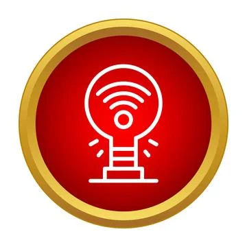 Smart light bulb connecting to wi fi network icon Ilustração Stock