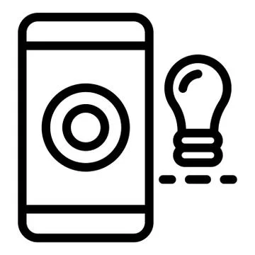 Smart light bulb icon, outline style Illustrazione stock