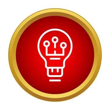 Smart light bulb icon representing innovative ideas and technology Stock Illustration