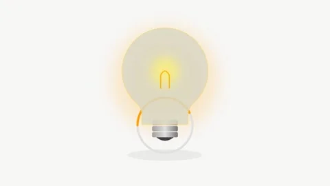 Smart Light Bulb Icon with Warm Pulsing Glow and Dimming Progress Arc Видео 346130712