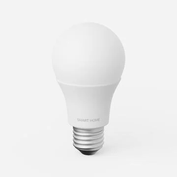 Smart light bulb on a plain background. 3d render. Stock Illustration