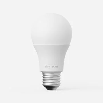 Smart light bulb on a plain background. 3d render. Stock Illustration