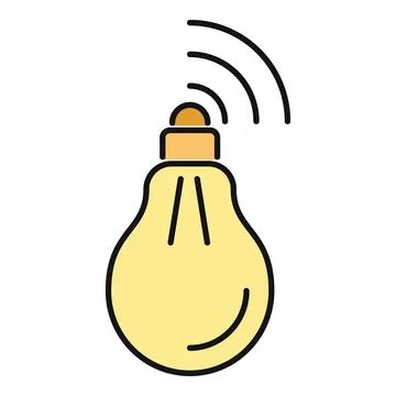 Smart light bulb radiating wireless connectivity signal Stock Illustration
