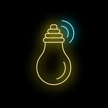 Smart light bulb radiating wireless signal icon 스톡 일러스트