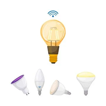 Smart light bulb technology illuminating modern home connectivity Stock Illustration