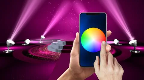 Smart Light Colour Controller with Mobile Apps Illustrazione stock