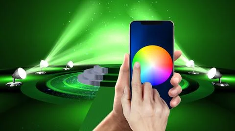 Smart Light Colour Controller with Mobile Apps Illustrazione stock