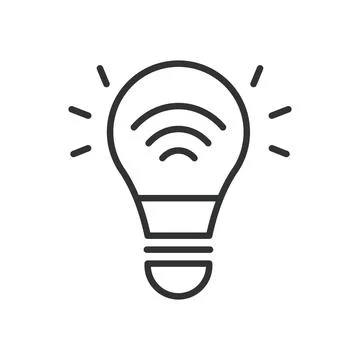Smart light, icon in line design. Smart light, smart lighting, LED light, energy Stock-Illustration