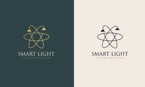 Smart Light Logo. Lamp Logo Design. technology logo. Stock Illustration