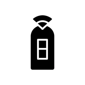 Smart light switch black glyph icon Stock Illustration