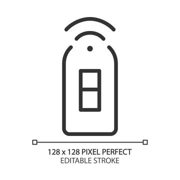 Smart light switch pixel perfect linear icon Stock Illustration