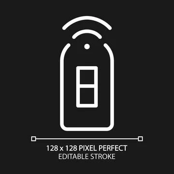 Smart light switch pixel perfect white linear icon for dark theme Stock Illustration