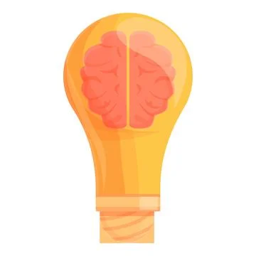 Smart lightbulb development icon, cartoon style 스톡 일러스트
