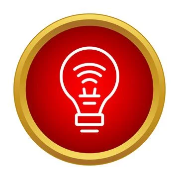 Smart lightbulb with wireless signal icon concept Illustrazione stock