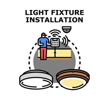 Smart lighting fixture installation and automation system Stock Illustration
