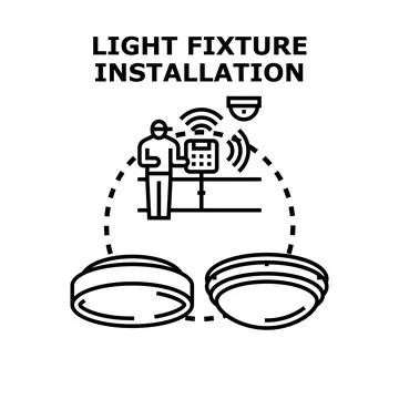 Smart lighting fixture installation and automation system Stock Illustration