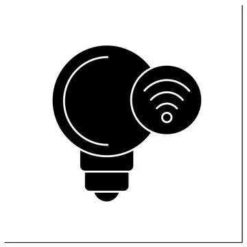Smart lighting glyph icon Stock Illustration