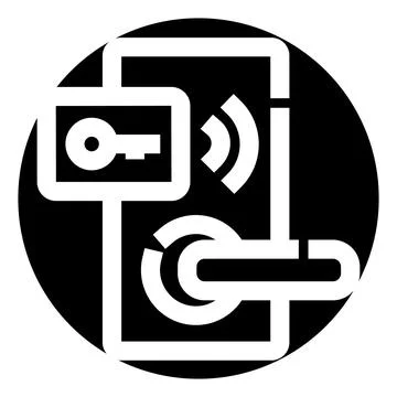 Smart lock digital key access security system icon Stock Illustration