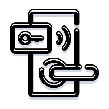 Smart lock digital key access control system Stock Illustration