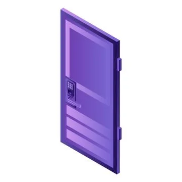 Smart lock door icon, isometric style Stock Illustration